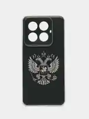 Приглушённый хаки силиконовый чехол на Xiaomi 14 Pro (Сяоми 14 Про), прозрачный, с рисунком, защита камеры