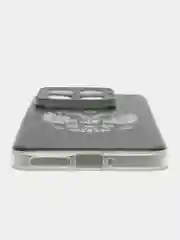 Приглушённый хаки силиконовый чехол на Xiaomi 14 Pro (Сяоми 14 Про), прозрачный, с рисунком, защита камеры