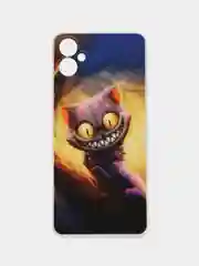 Индиго силиконовый чехол Samsung Galaxy A05 (Самсунг А05), прозрачный с рисунком, защита камеры