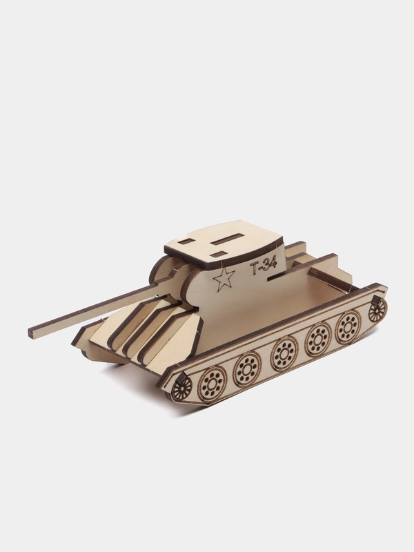 Сборная модель танка, деревянный 3D конструктор
