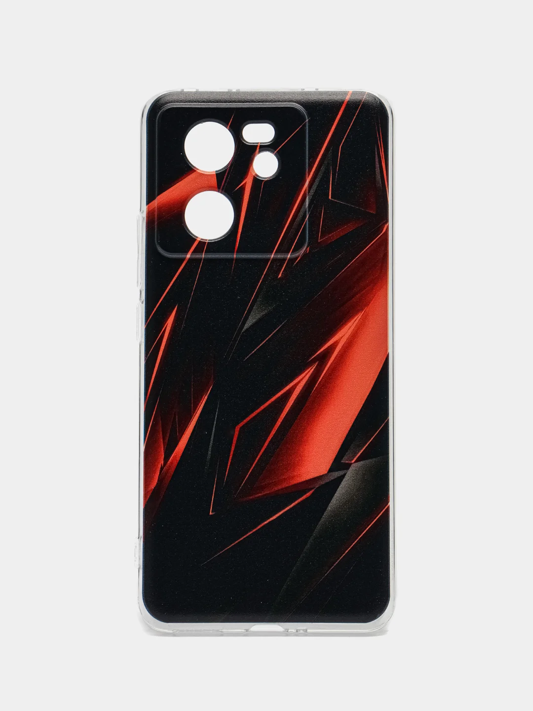 Красный силиконовый чехол на Xiaomi 13T (Сяоми 13Т), с рисунком, защита камеры
