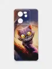 Индиго силиконовый чехол на Xiaomi 13T (Сяоми 13Т), с рисунком, защита камеры