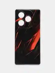 Красный силиконовый чехол на Itel S23 Plus / Ител S23 Плюс прозрачный, с рисунком, защита камеры