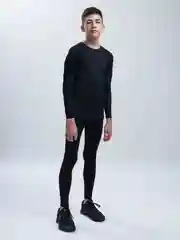 Черный комплект рашгард и тайтсы детские