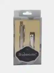 Серый металлик подарочный набор для мужчины, набор для авто, ручка подарочная, ароматизатор в машину