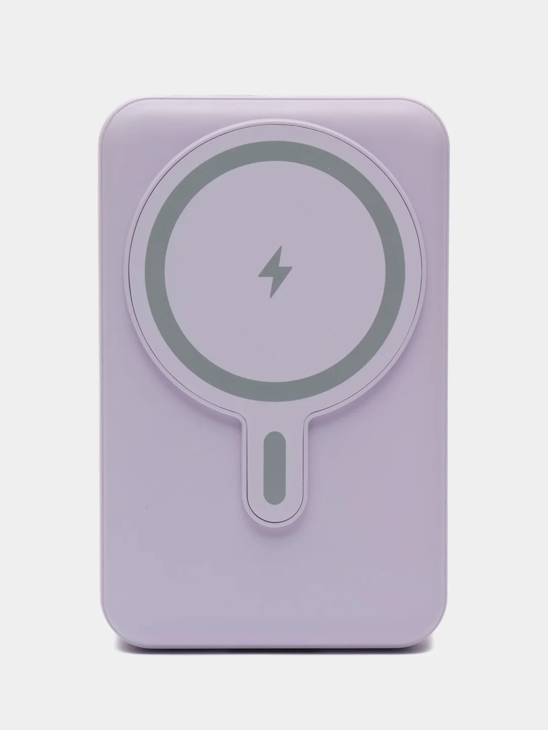 Лавандовый powerbank со встроенными кабелями, Lightning, Type-C,10000 mAh,беспроводная зарядка