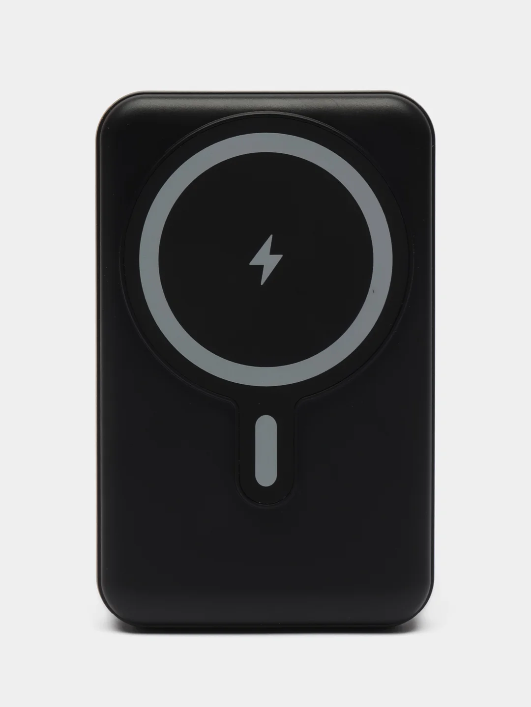 Черный powerbank со встроенными кабелями, Lightning, Type-C,10000 mAh,беспроводная зарядка