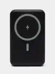 Черный powerbank со встроенными кабелями, Lightning, Type-C,10000 mAh,беспроводная зарядка