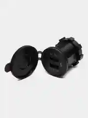 Розетка USB врезная автомобильная на 2 места круглая с синим индикатором 12V-24V