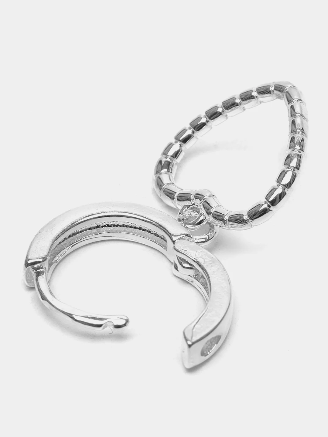 Серебряный серьги "Сердечки" асимметричные. Комплект из двух разных серег