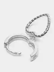 Серебряный серьги "Сердечки" асимметричные. Комплект из двух разных серег