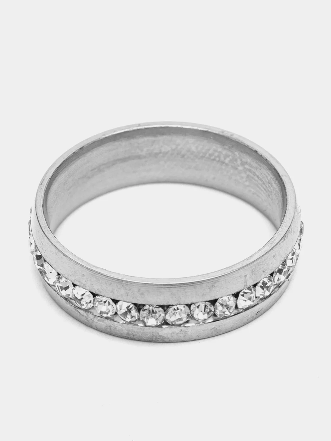 Серебряный обручальное женское кольцо, из нержавеющей стали, с камнями