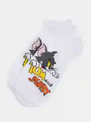 Белый носки с принтом Том и Джери низкие