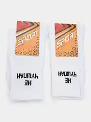 Носки белые с надписью "Не чушпан", унисекс, хлопковые, 2 пары