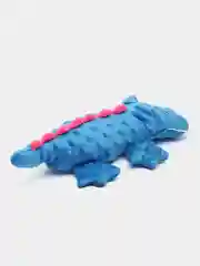 Синий игрушка для собак мягкая, с пищалкой и шуршалками "Крокодил"