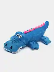 Синий игрушка для собак мягкая, с пищалкой и шуршалками "Крокодил"