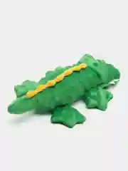 Зеленый игрушка для собак мягкая, с пищалкой и шуршалками "Крокодил"