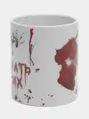 Алый кружка с принтом и надписью