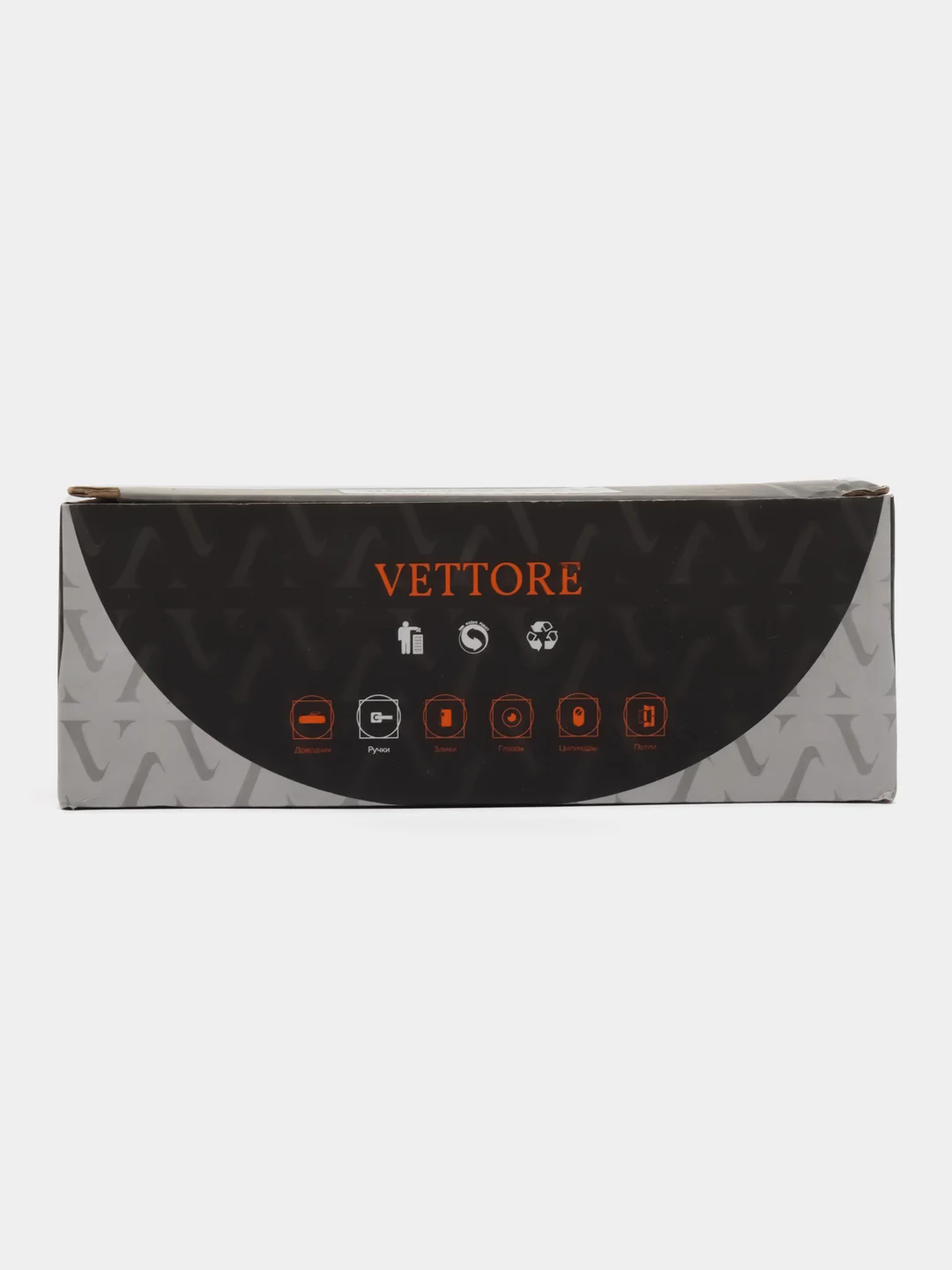 Серебряный ручка дверная VETTORE R07.026 SN/CP (сатин/хром) для входных и межкомнатных дверей