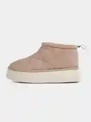 Бежевый дутики женские, зимние, с мехом