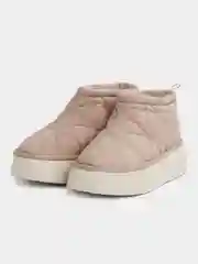 Бежевый дутики женские, зимние, с мехом