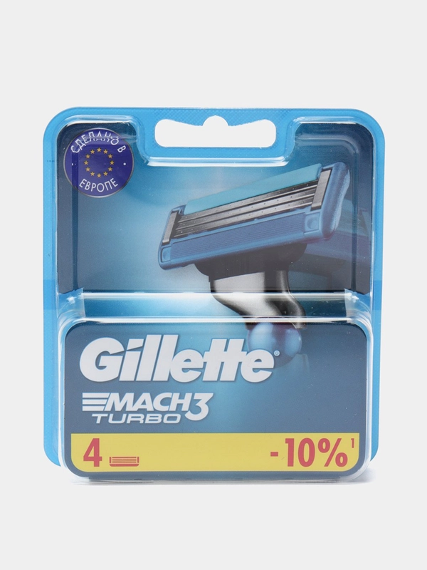 Сменные кассеты Gillette "Mach3 Turbo", 4 штуки
