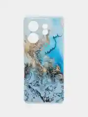 Голубой силиконовый чехол на Infinix Zero (Инфиникс Зеро) 30 4G, с рисунком и защитой камеры