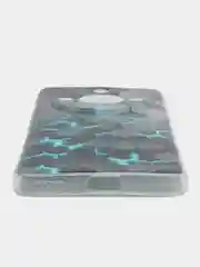 Бирюзовый силиконовый чехол на Honor X9B (Хонор X9B), прозрачный, с рисунком, защита камеры