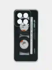 Хром силиконовый чехол на Xiaomi 14 / Сяоми 14 прозрачный, с рисунком, защита камеры