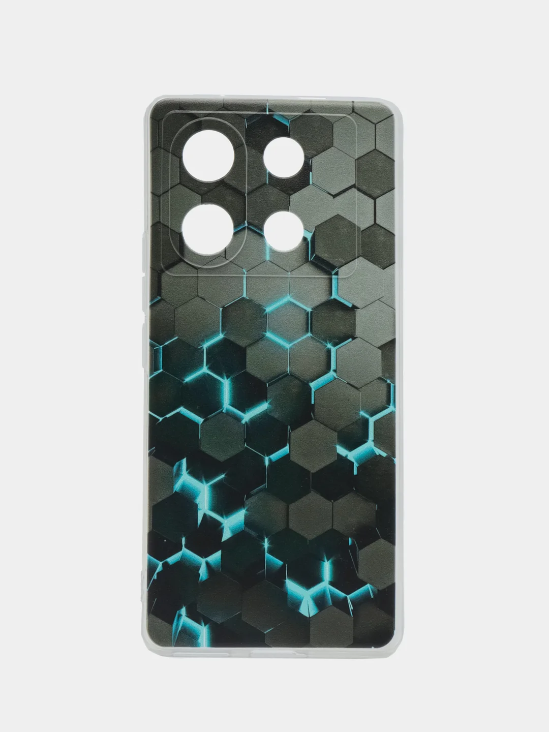 Бирюзовый силиконовый чехол на Infinix Zero 30 5G (Инфиникс Зеро 30 5G), с рисунком, защита камеры