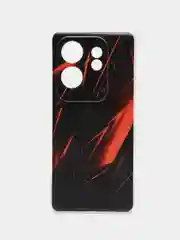 Красный силиконовый чехол на Infinix Zero (Инфиникс Зеро) 30 4G, с рисунком и защитой камеры