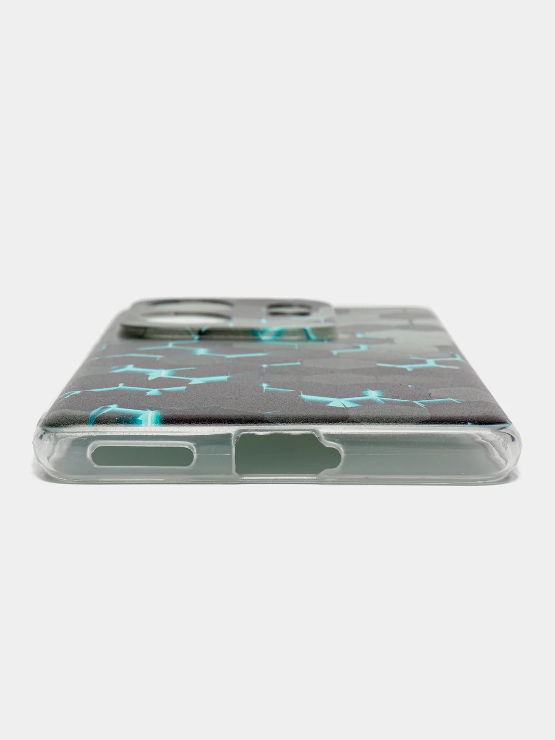 Бирюзовый силиконовый чехол на Infinix Zero (Инфиникс Зеро) 30 4G, с рисунком и защитой камеры