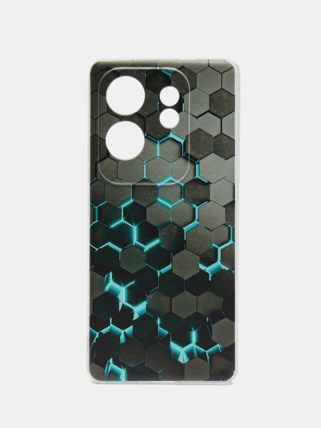 Бирюзовый силиконовый чехол на Infinix Zero (Инфиникс Зеро) 30 4G, с рисунком и защитой камеры