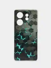 Бирюзовый силиконовый чехол на Infinix Zero (Инфиникс Зеро) 30 4G, с рисунком и защитой камеры