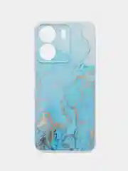Светло-синий силиконовый чехол на Xiaomi Redmi 13C/Poco C65 (Сяоми Редми 13C/Поко С65), с рисунком