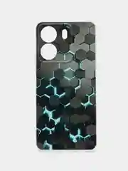 Бирюзовый силиконовый чехол на Xiaomi Redmi 13C/Poco C65 (Сяоми Редми 13C/Поко С65), с рисунком