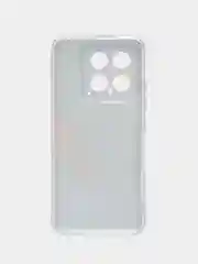 Красный силиконовый чехол на Xiaomi 14 / Сяоми 14 прозрачный, с рисунком, защита камеры