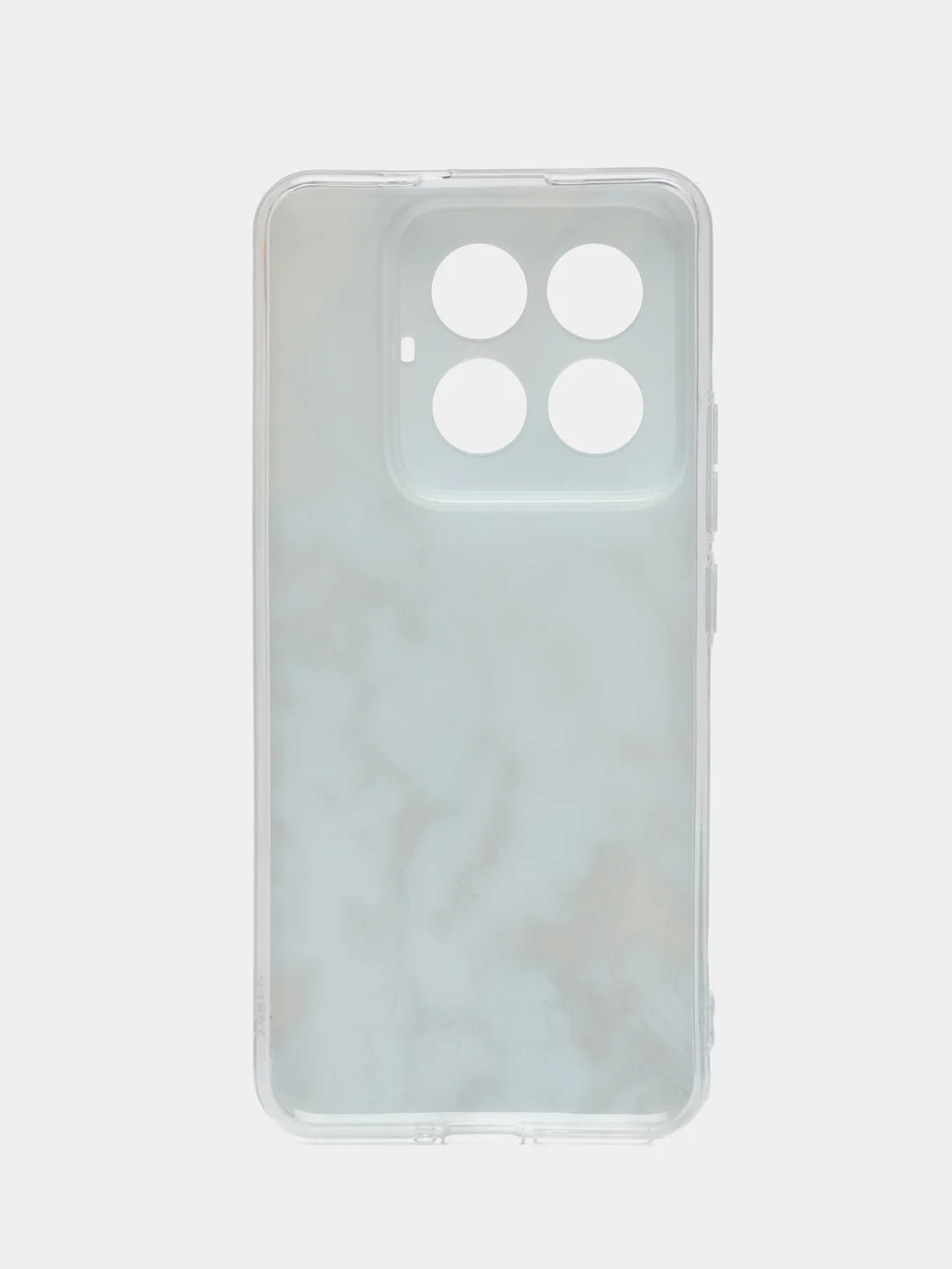 Светло-синий силиконовый чехол на Xiaomi 14 Pro (Сяоми 14 Про), прозрачный, с рисунком, защита камеры