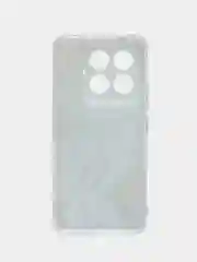 Светло-синий силиконовый чехол на Xiaomi 14 Pro (Сяоми 14 Про), прозрачный, с рисунком, защита камеры