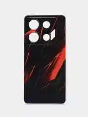 Красный силиконовый чехол на Infinix GT 10 Pro (Инфиникс GT 10 Про), с рисунком, защита камеры