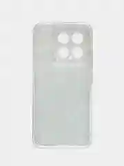 Бирюзовый силиконовый чехол на Xiaomi 14 / Сяоми 14 прозрачный, с рисунком, защита камеры