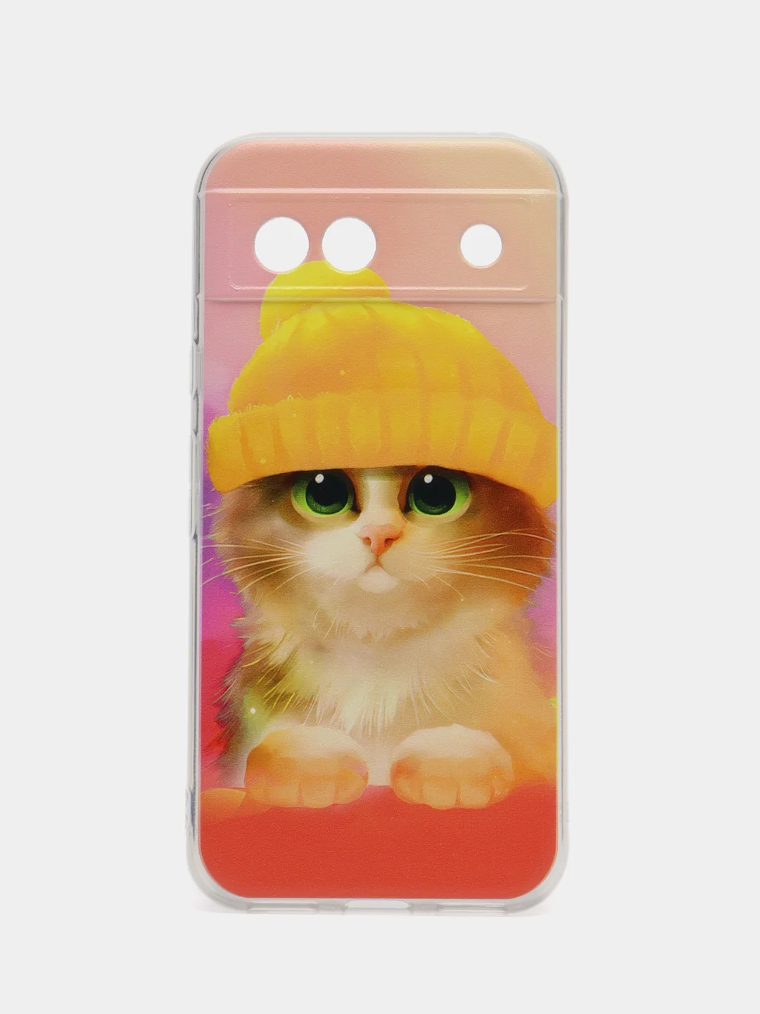 Желтый силиконовый чехол на Google Pixel 8A (Гугл Пиксель 8А), с рисунком, защита камеры