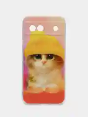 Желтый силиконовый чехол на Google Pixel 8A (Гугл Пиксель 8А), с рисунком, защита камеры