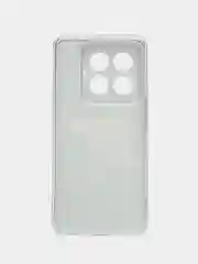 Тёмно-коричневый силиконовый чехол на Xiaomi 14 Pro (Сяоми 14 Про), прозрачный, с рисунком, защита камеры
