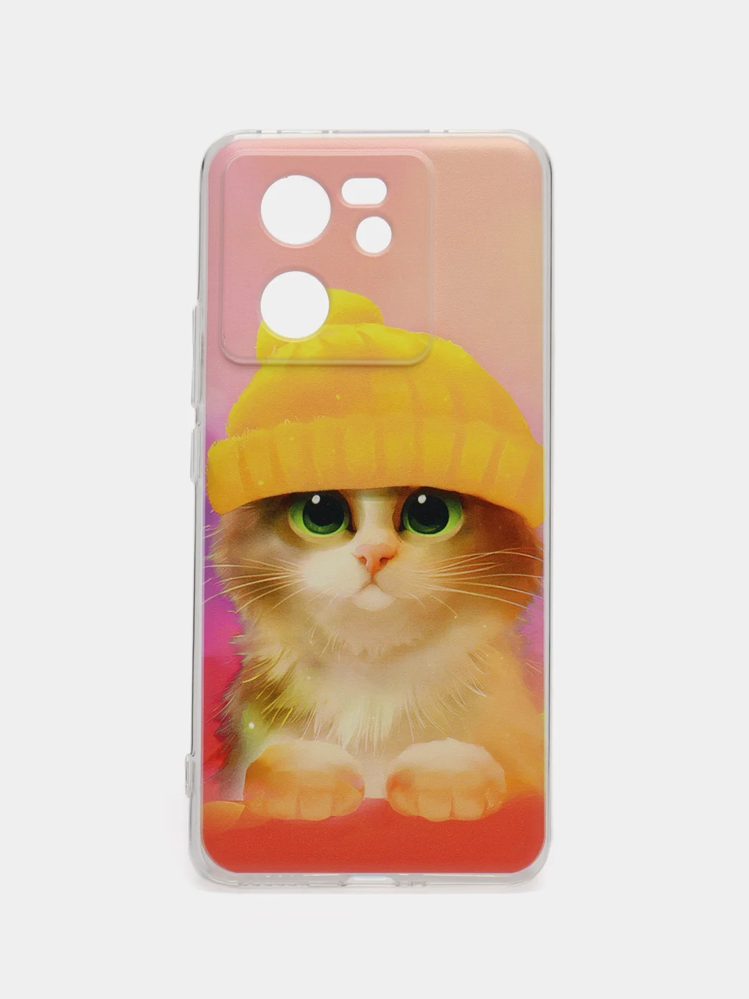 Желтый силиконовый чехол на Xiaomi 13T (Сяоми 13Т), с рисунком, защита камеры