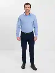 Небесно-голубой рубашка мужская с длинным рукавом, приталенная Slim Fit
