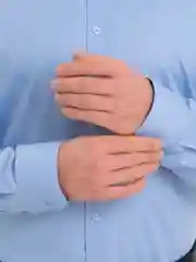 Небесно-голубой рубашка мужская с длинным рукавом, приталенная Slim Fit