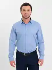 Небесно-голубой рубашка мужская с длинным рукавом, приталенная Slim Fit