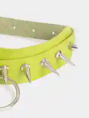 Лайм ошейник из экокожи, с шипами, 4 цвета