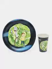 Набор одноразовой посуды ND Play Rick and Morty (стаканы 330мл. 6шт., тарелки 23см 6шт.)